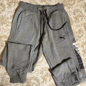 Puma Grey Fleece Jogger Sweatpants – Medium